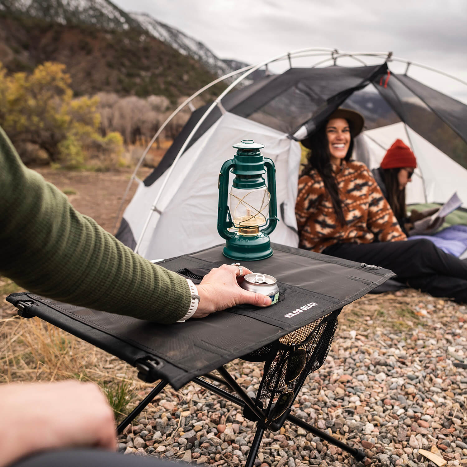 Folding Camping Table with Cupholders