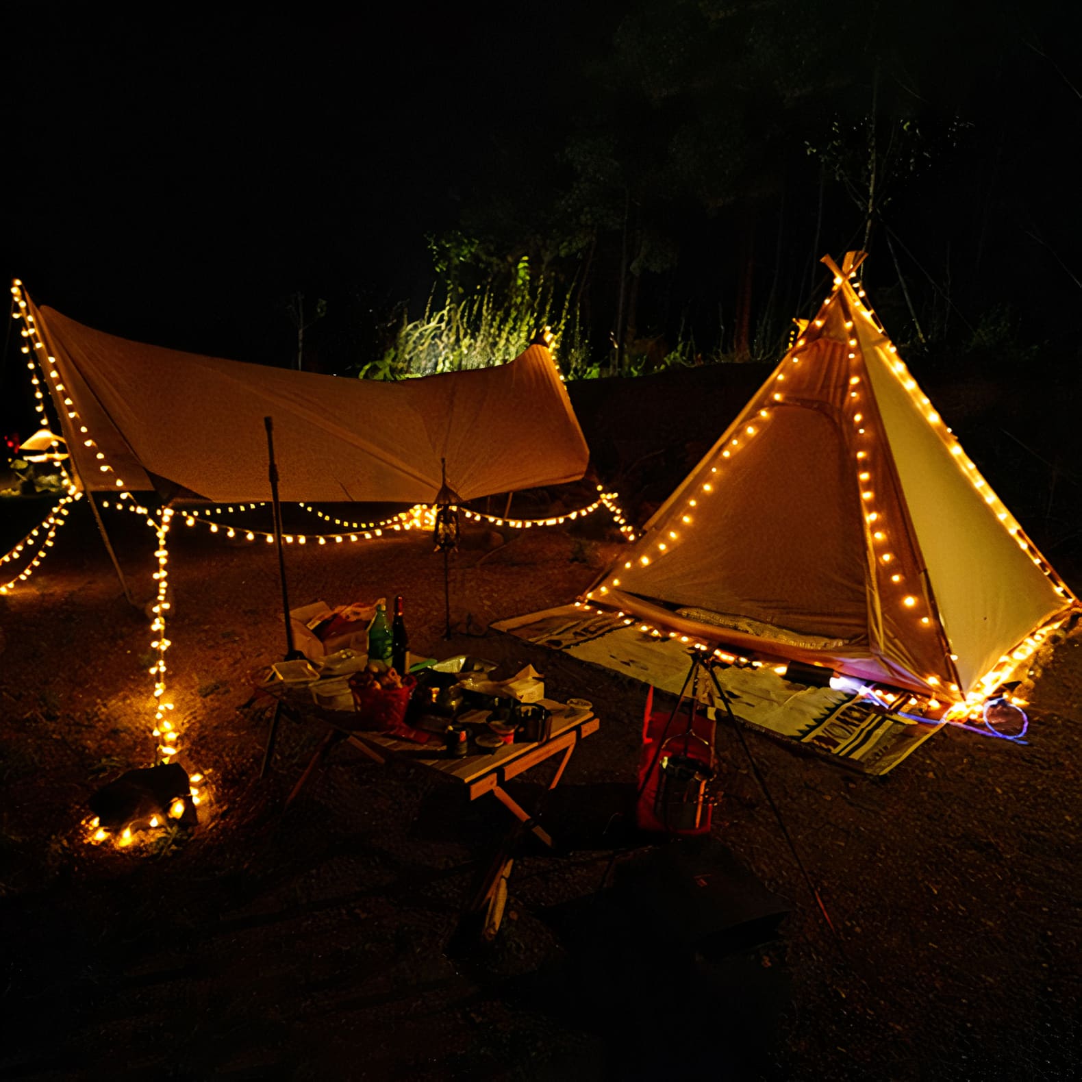 tent with string lights USB LED String Light